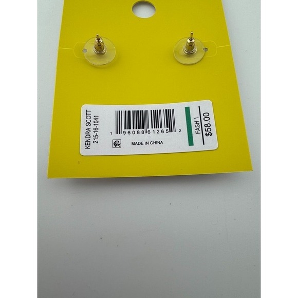 Kendra Scott Serena Linear Dangle Earrings Abalone Shell Gold Tone - Picture 8 of 11